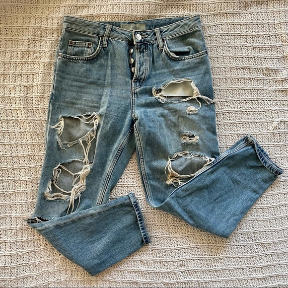 Topshop boyfriend distressed jeans - Picture 1 of 4